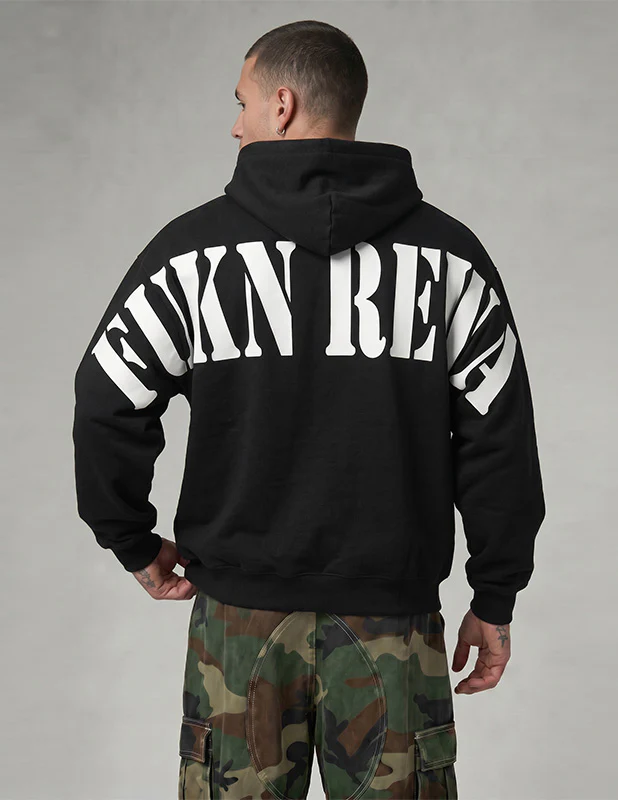 Pro Club FUKN REWA Heavyweight Pullover Hoodie (13oz) - Black - Image 3