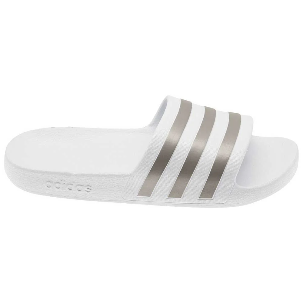 ADIDAS ADILETTE AQUA SLIDES - WHITE/GOLD