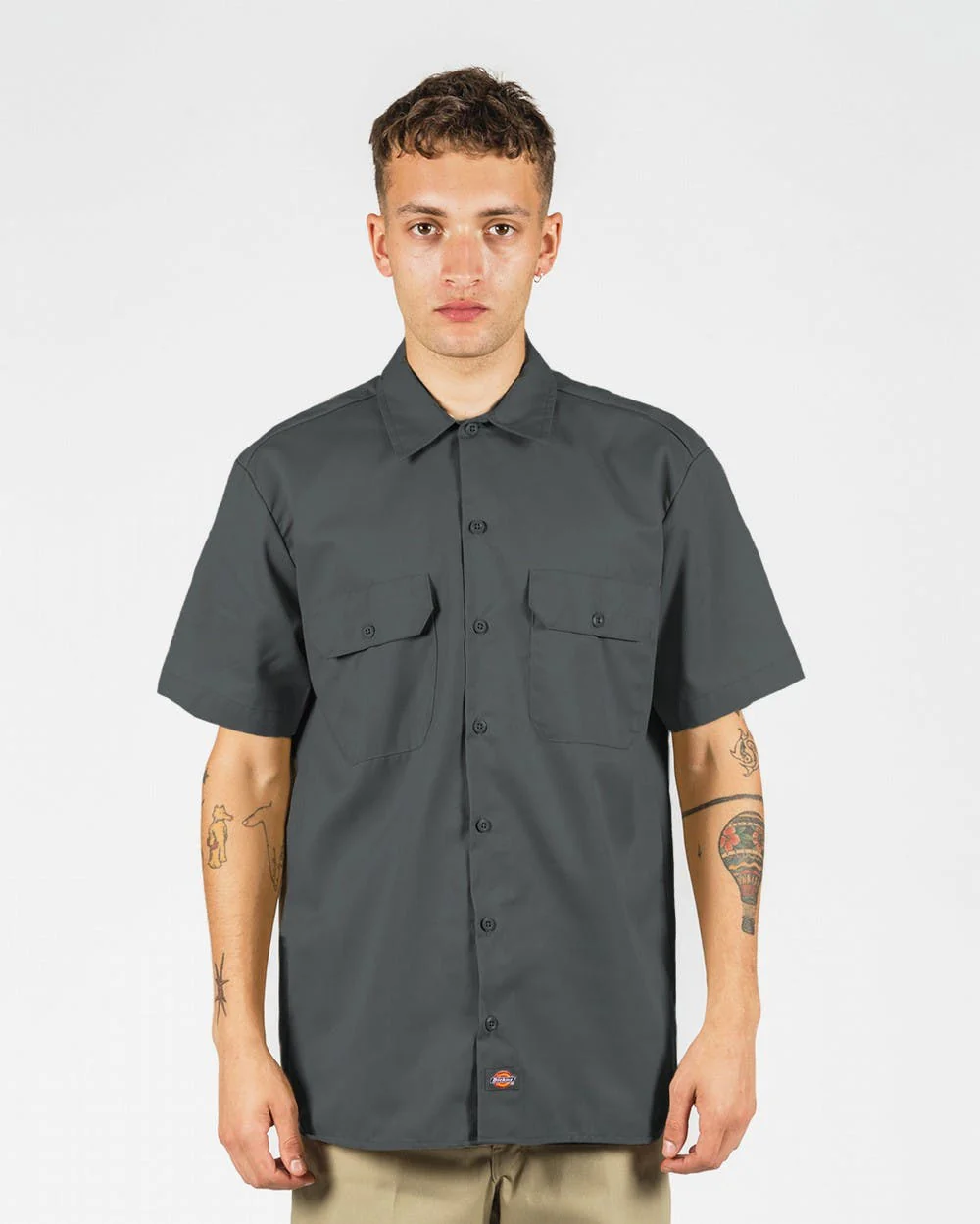 DICKIES –1574 SHORT SLEEVE WORK SHIRT - CHARCOAL - Image 3