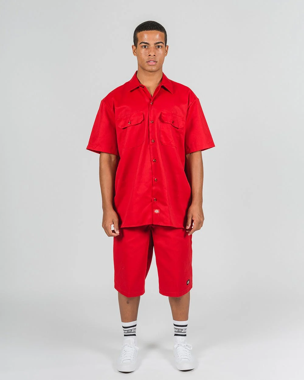 DICKIES –1574 SHORT SLEEVE WORK SHIRT - ENGLISH RED - Image 5