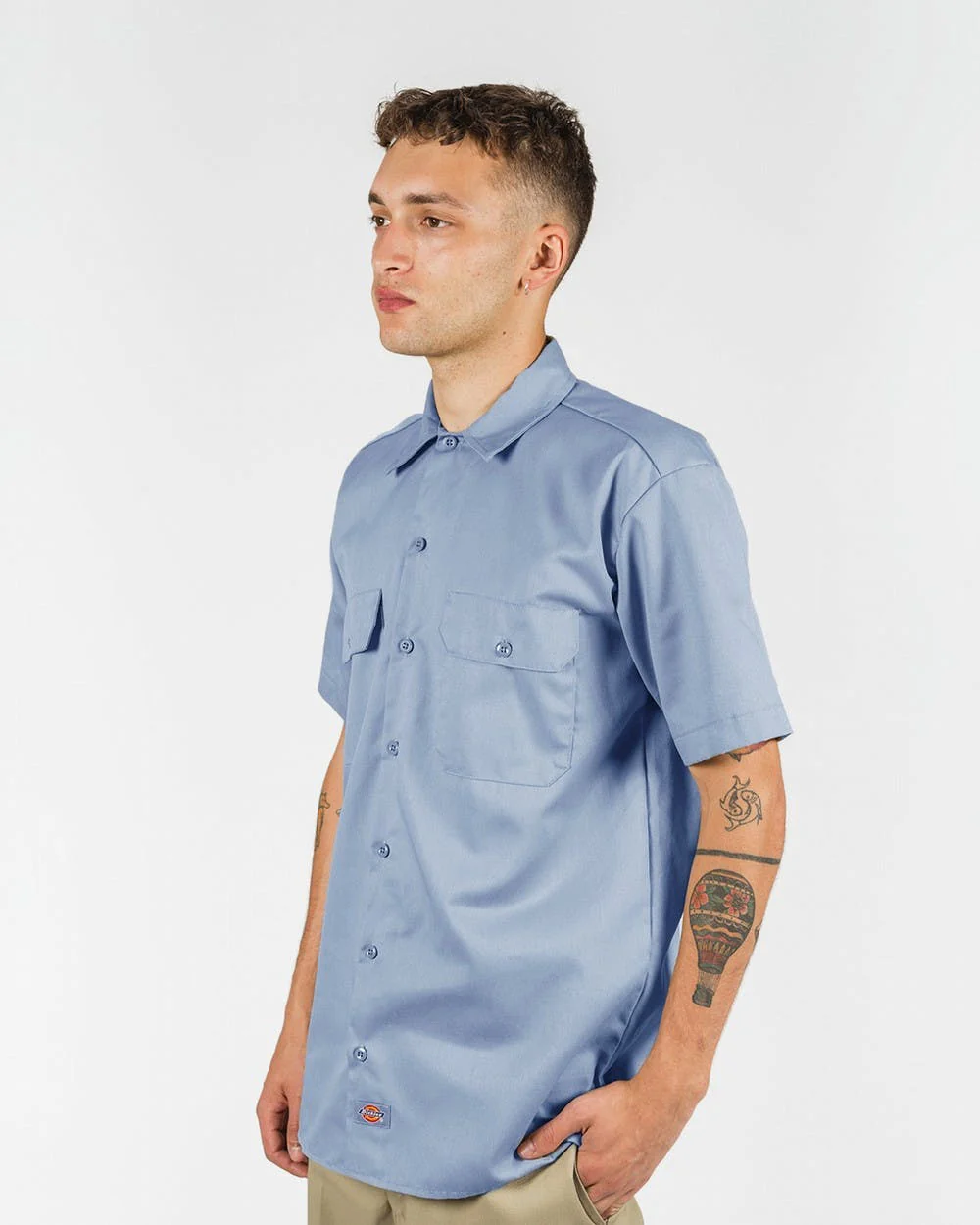 DICKIES –1574 SHORT SLEEVE WORK SHIRT - Gulf Blue - Image 3
