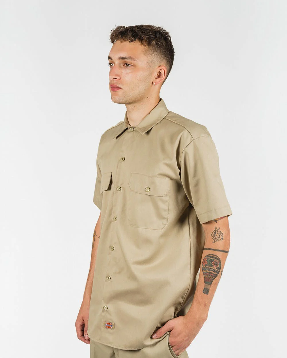 DICKIES –1574 SHORT SLEEVE WORK SHIRT - KHAKI - Image 4