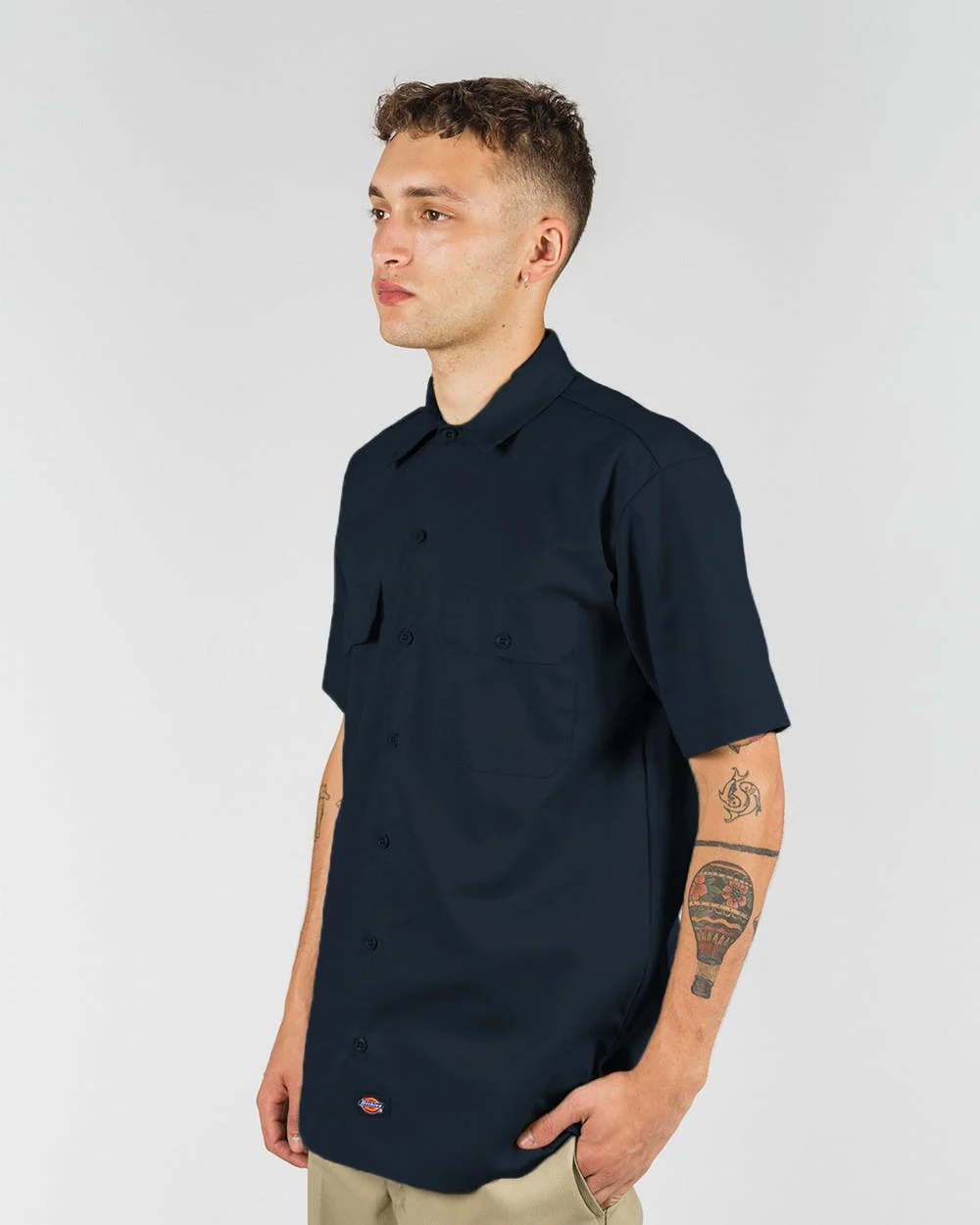 DICKIES –1574 SHORT SLEEVE WORK SHIRT - NAVY - Image 4