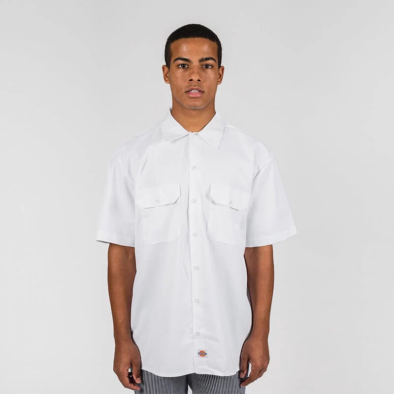 DICKIES –1574 SHORT SLEEVE WORK SHIRT - WHITE