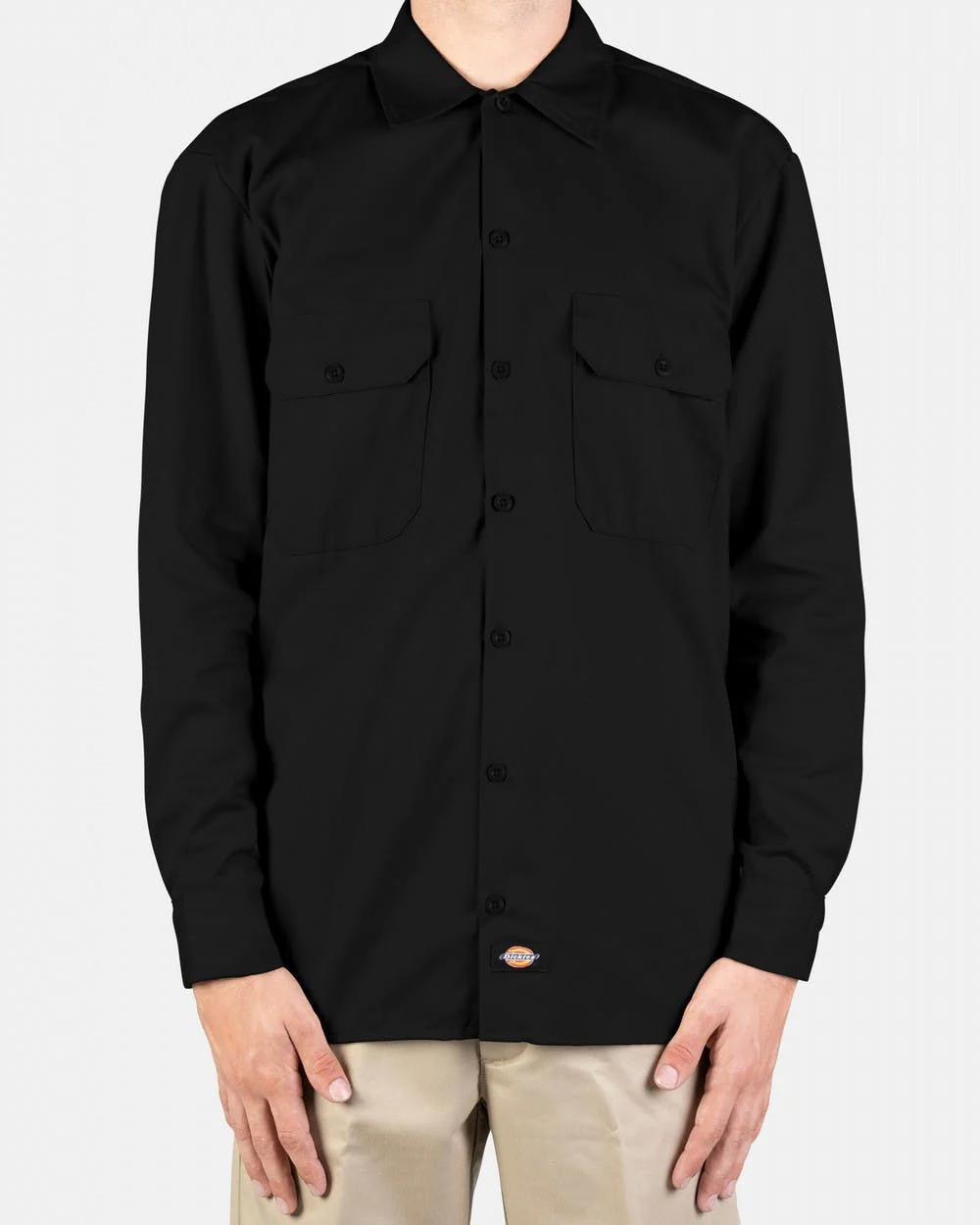 DICKIES –574 LONG SLEEVE WORK SHIRT - BLACK - Image 2