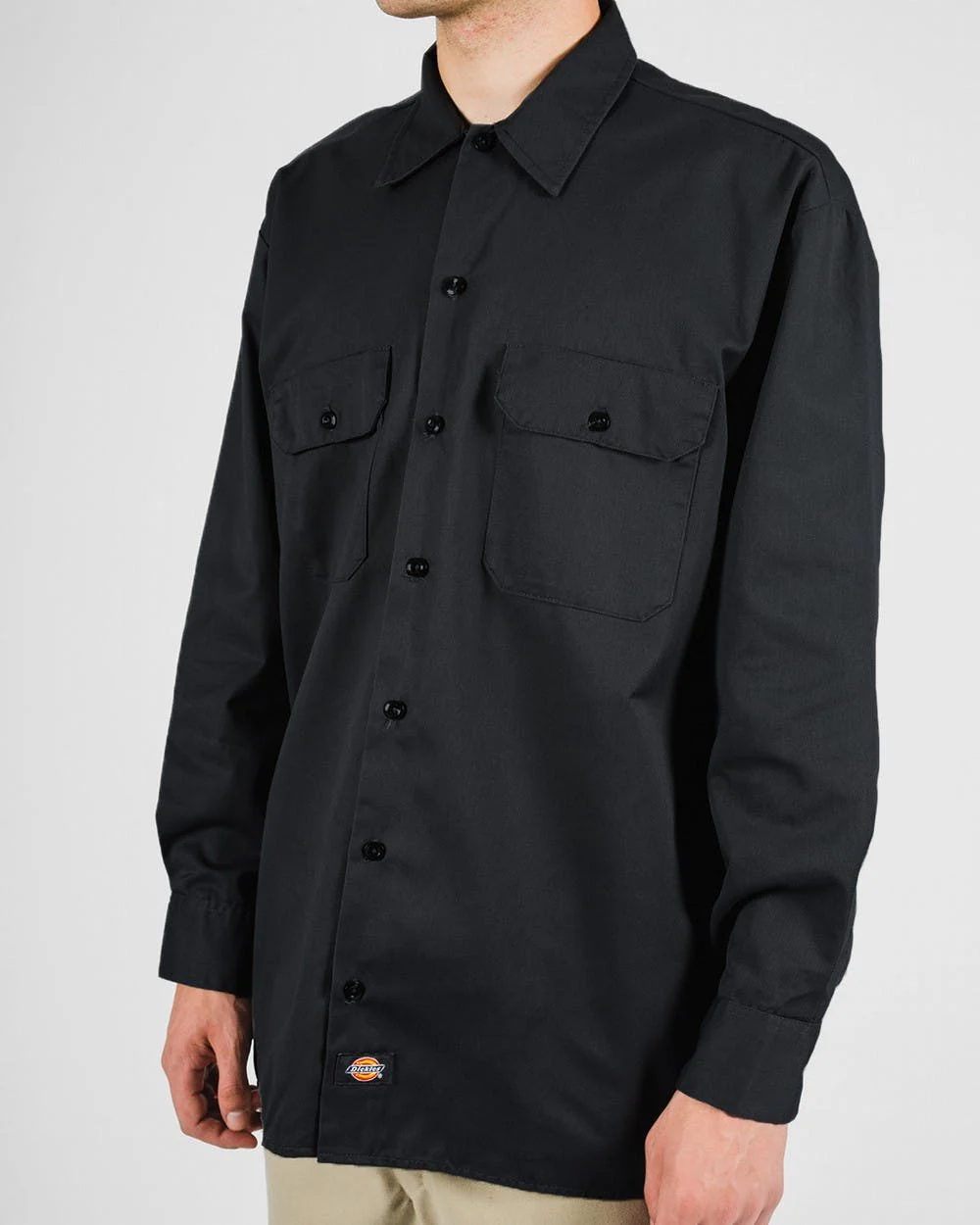 DICKIES –574 LONG SLEEVE WORK SHIRT - BLACK - Image 4