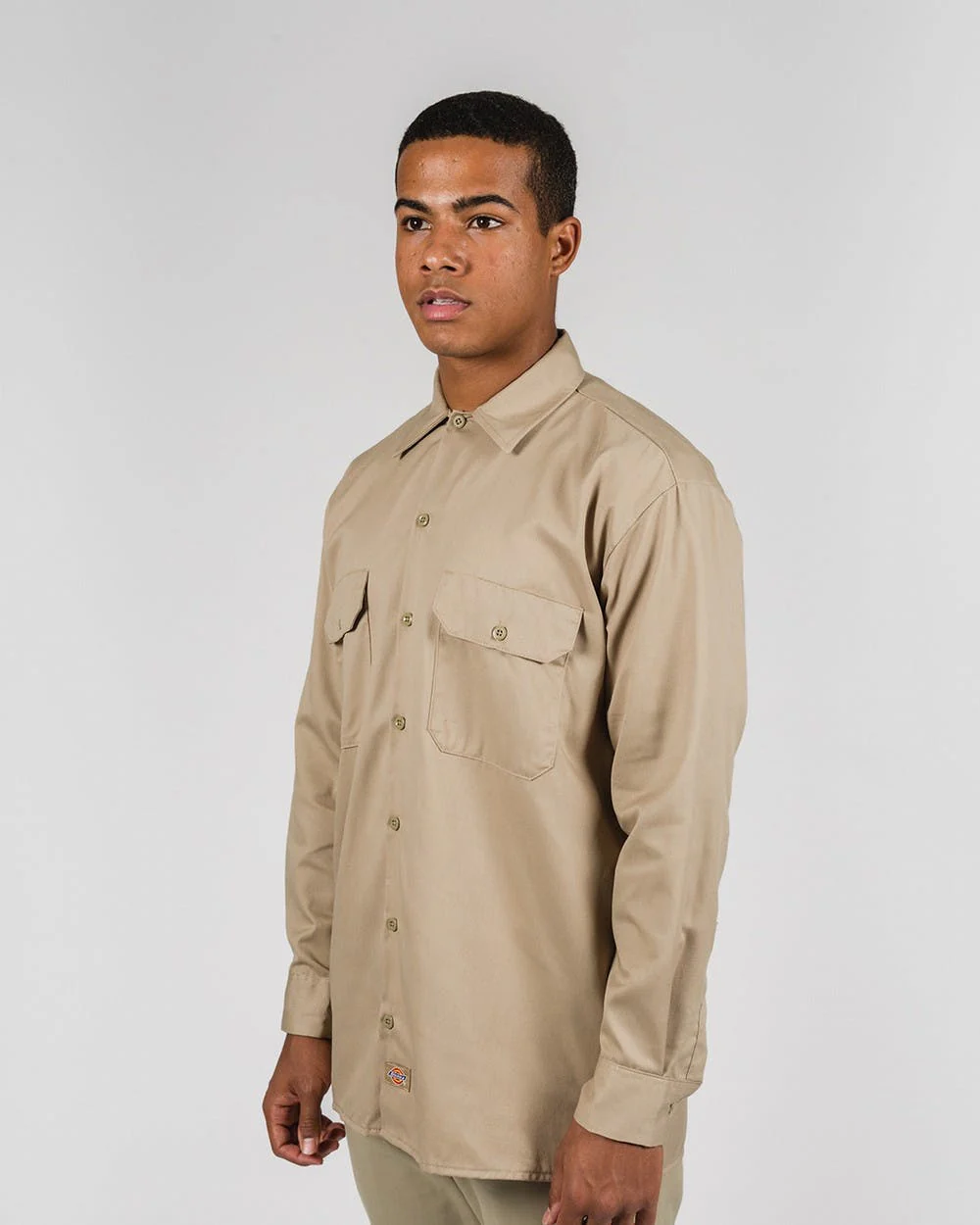DICKIES –574 LONG SLEEVE WORK SHIRT - KHAKI - Image 4
