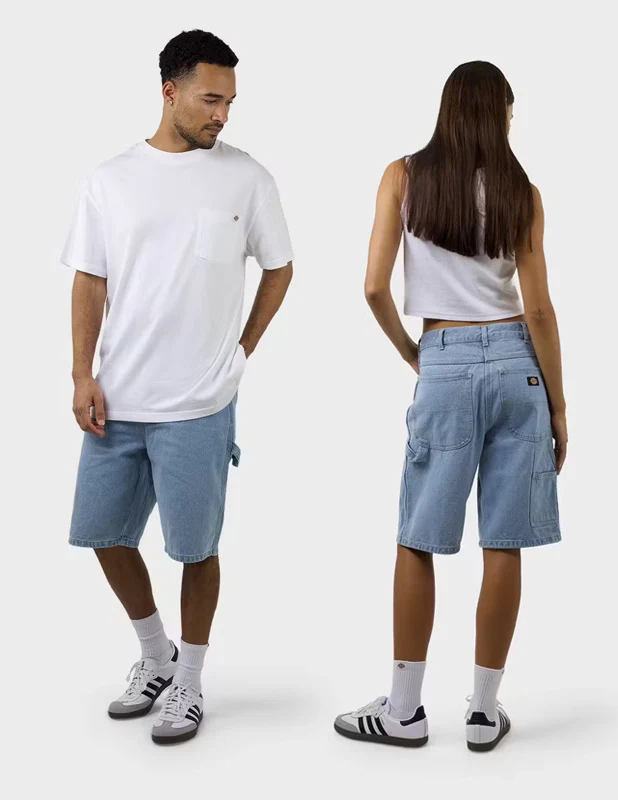DICKIES - SDX200 11'' Relaxed Fit Denim Carpenter Short - Light Indigo - Image 2