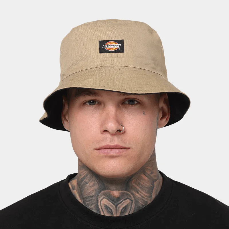 Dickies - Stamford Reversible Bucket Hat - Black/Khaki - Image 3