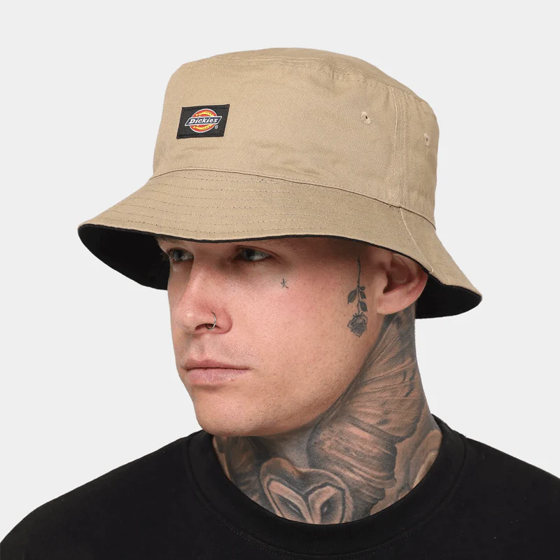 Dickies - Stamford Reversible Bucket Hat - Black/Khaki - Image 5