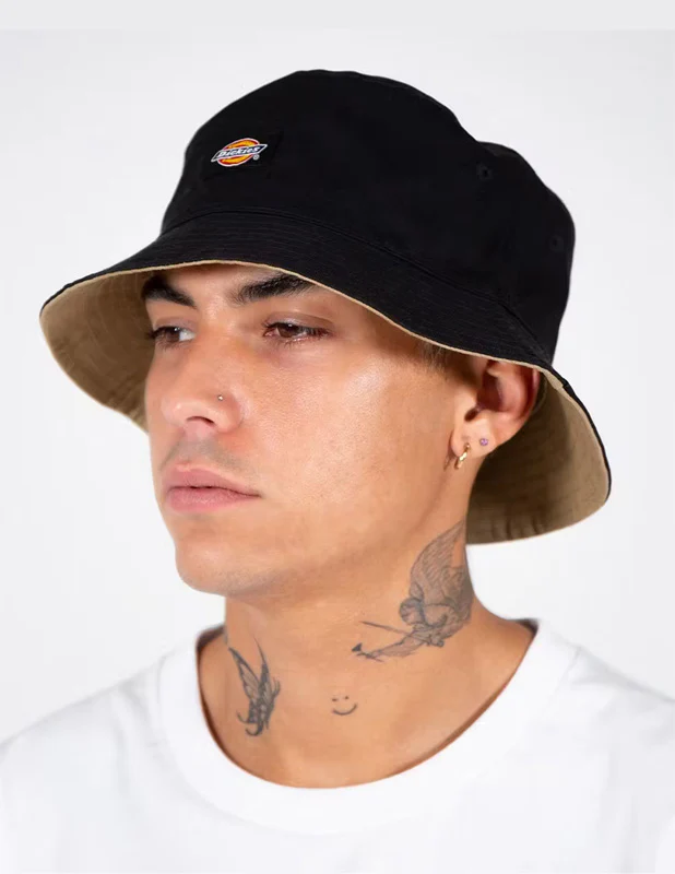 Dickies - Stamford Reversible Bucket Hat -Charcoal/Khaki - Image 3