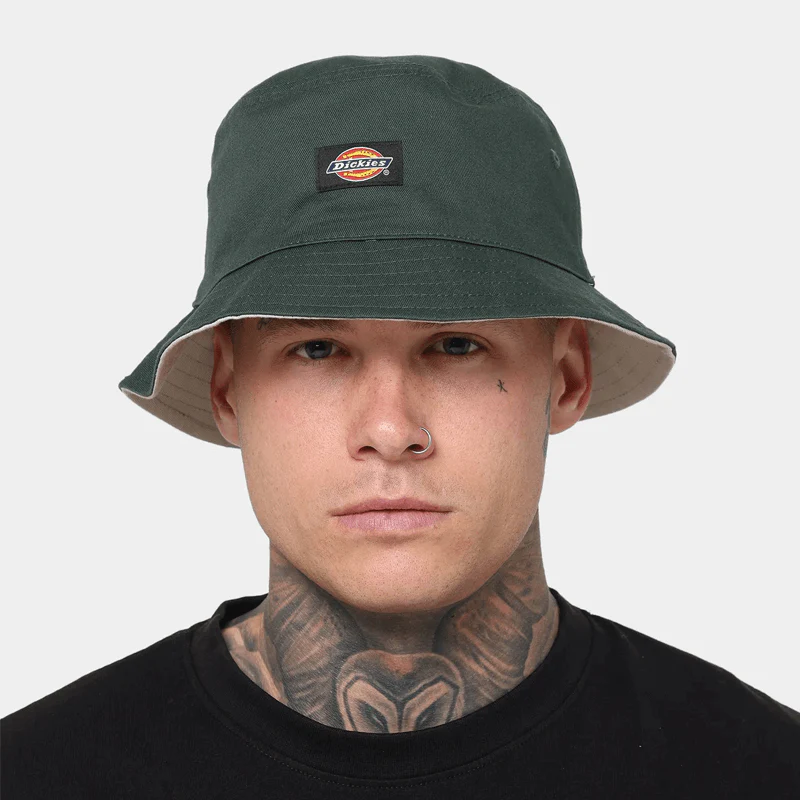 Dickies - Stamford Reversible Bucket Hat - Green/Light Khaki - Image 2