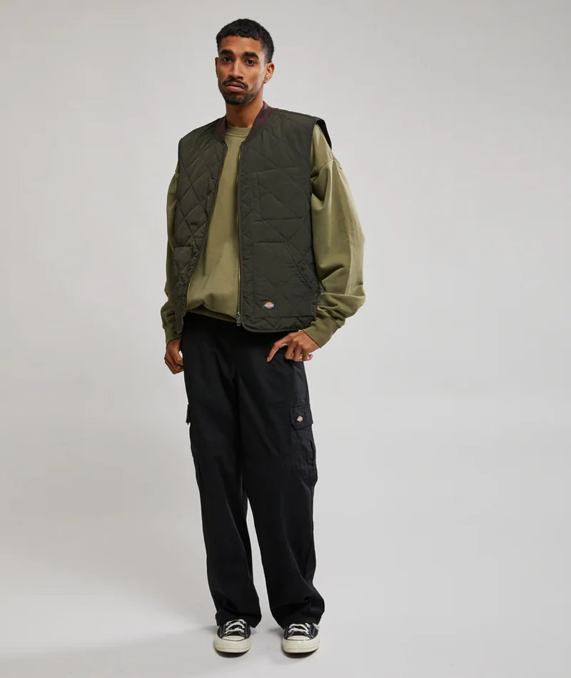 Dickies Vincent Quilted Vest - Olive - Image 2