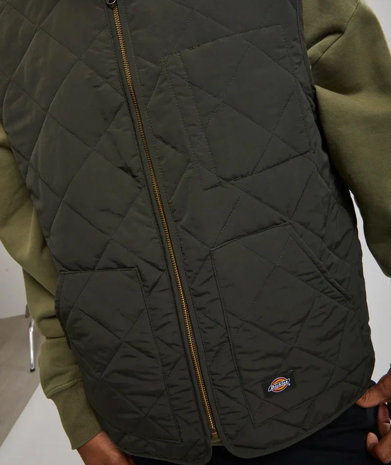 Dickies Vincent Quilted Vest - Olive - Image 4