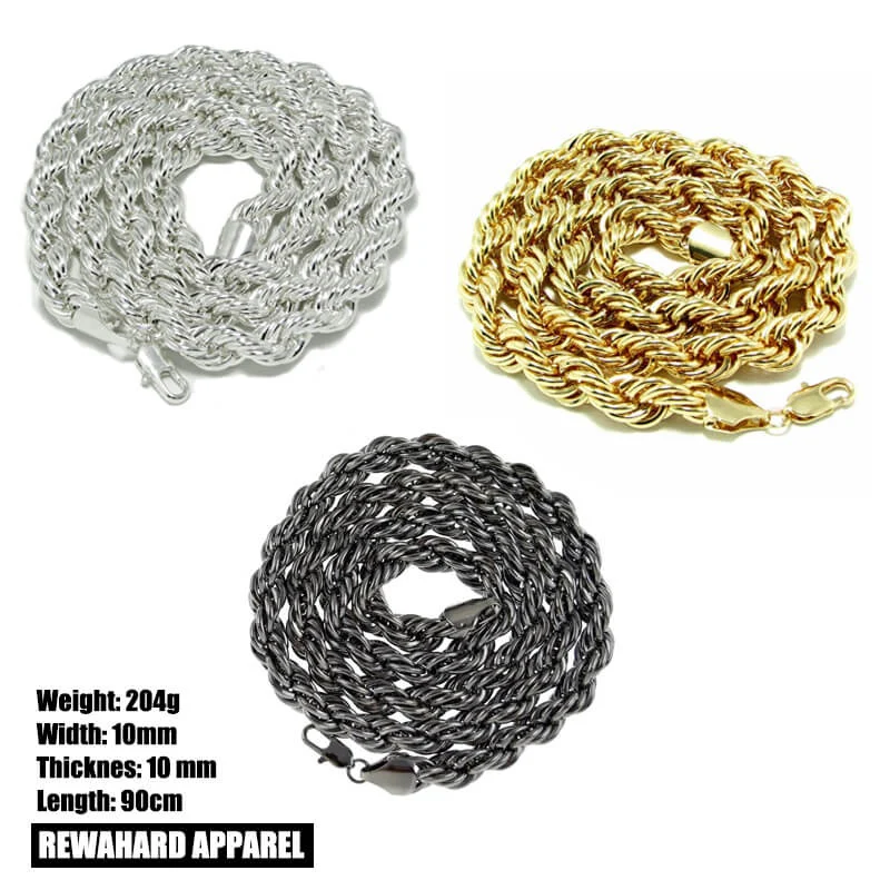 Heavy Stainless Steel Cuban Twist Chain Necklace - Image 2