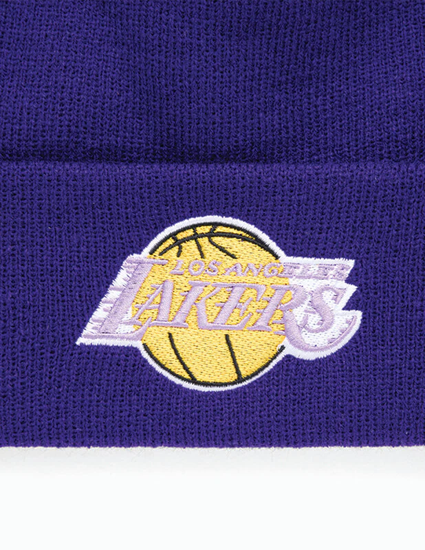 Mitchell and Ness - Lakers Cuff Knit Purple Beanie - Image 3