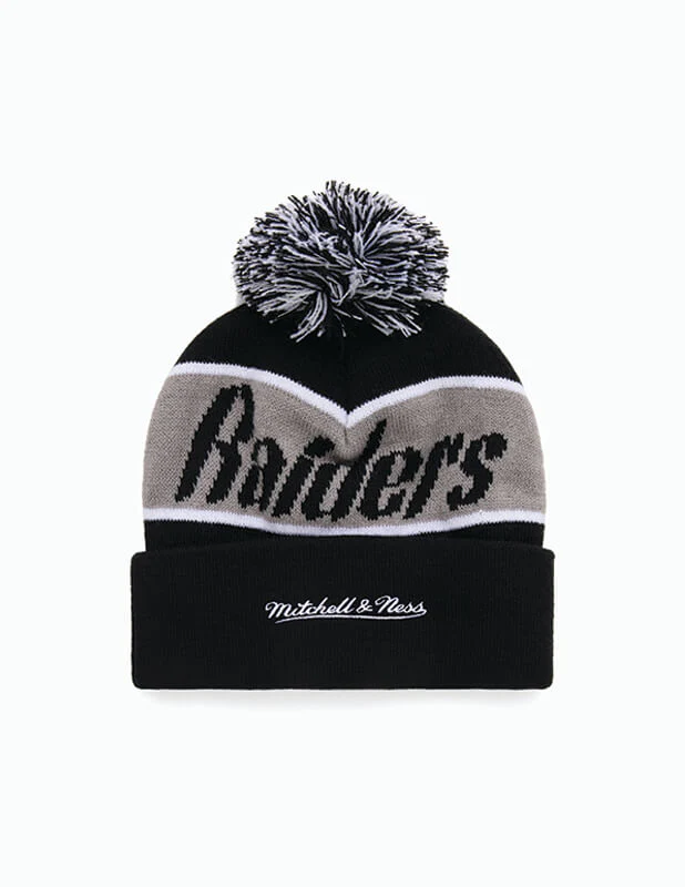 Mitchell and Ness - Las Vegas Raiders Team Pom Beanie - Image 4