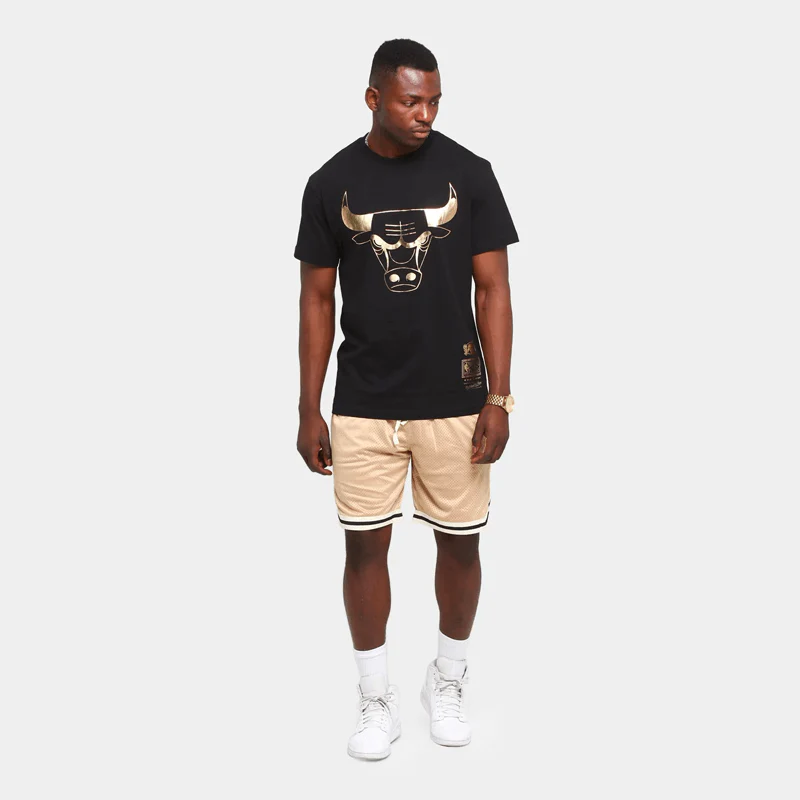 MITCHELL & NESS - Gold Foil Chicago Bulls Team Tee - Image 4