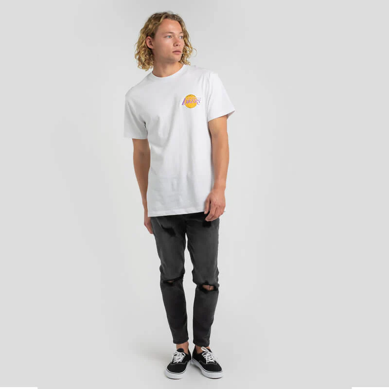 MITCHELL & NESS - Retro Repeat Tee Lakers White - Image 3