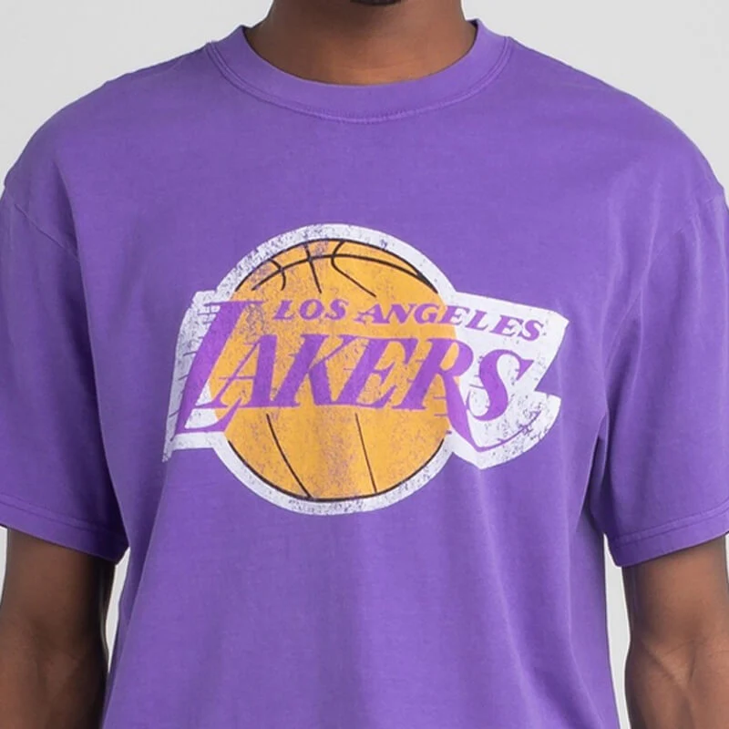 MITCHELL & NESS - Vintage Keyline Logo Tee Lakers Faded Purple - Image 6