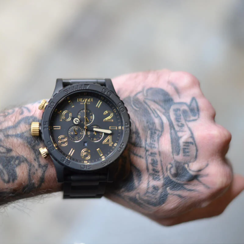 NIXON - 51mm -30 Chrono Watch - Matte Black/Gold - Image 4