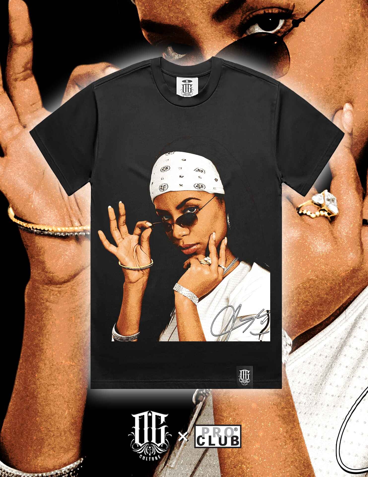 OG Culture X Pro Club Heavyweight Tee - Aalyah Portrait - Image 6