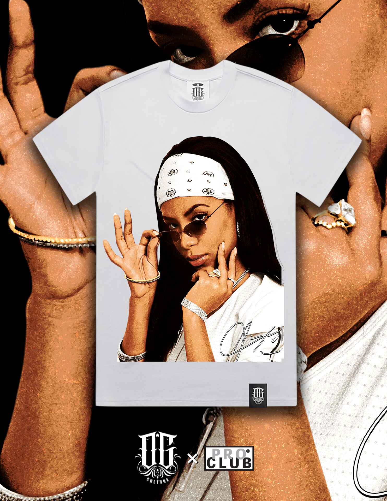 OG Culture X Pro Club Heavyweight Tee - Aalyah Portrait - Image 7