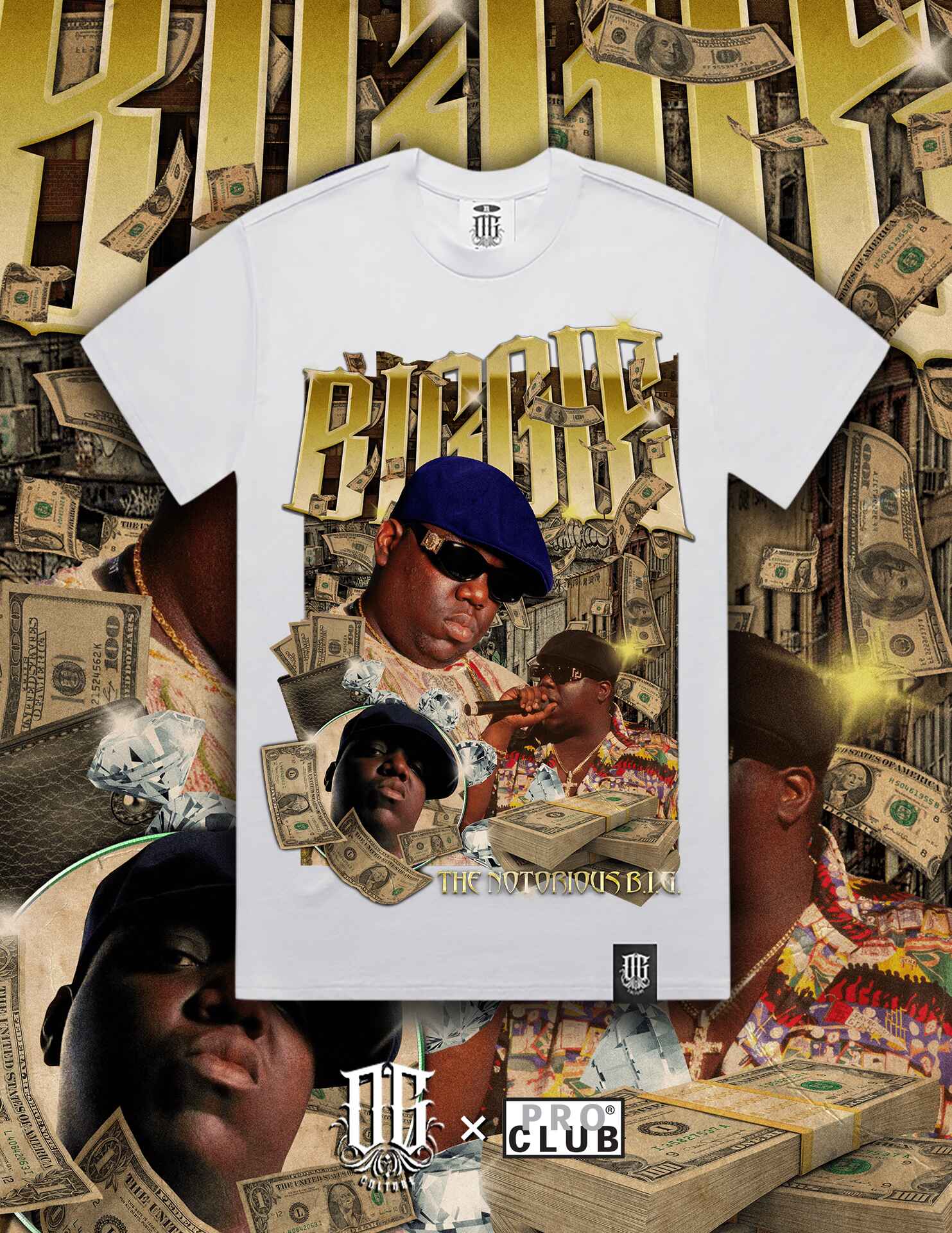 OG Culture X Pro Club Heavyweight Tee - Biggie $$$ - Image 8