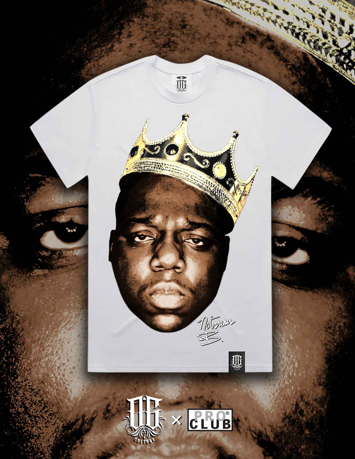 OG Culture X Pro Club Heavyweight Tee - Biggie Portrait - Image 6