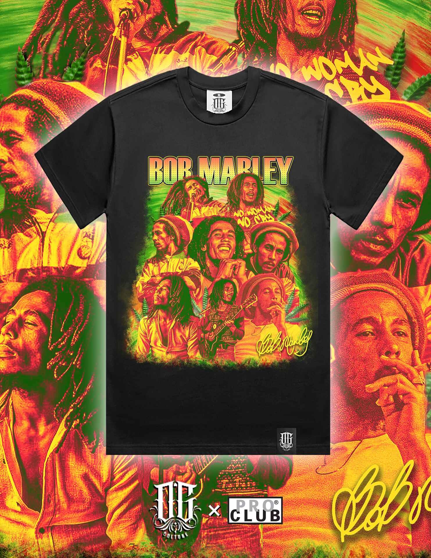 OG Culture X Pro Club Heavyweight Tee - Bob Marley Pantone - Image 3