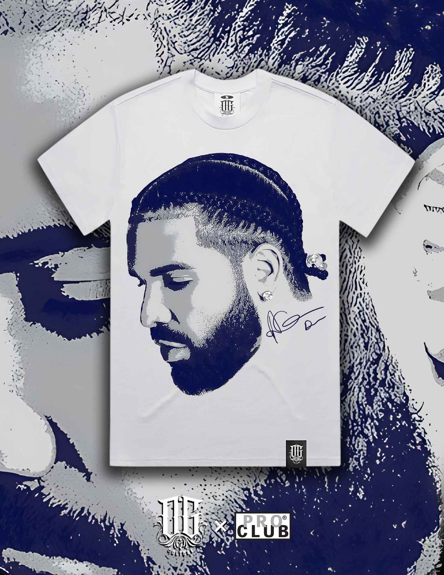 OG Culture X Pro Club Heavyweight Tee - Drake Portrait - Image 2