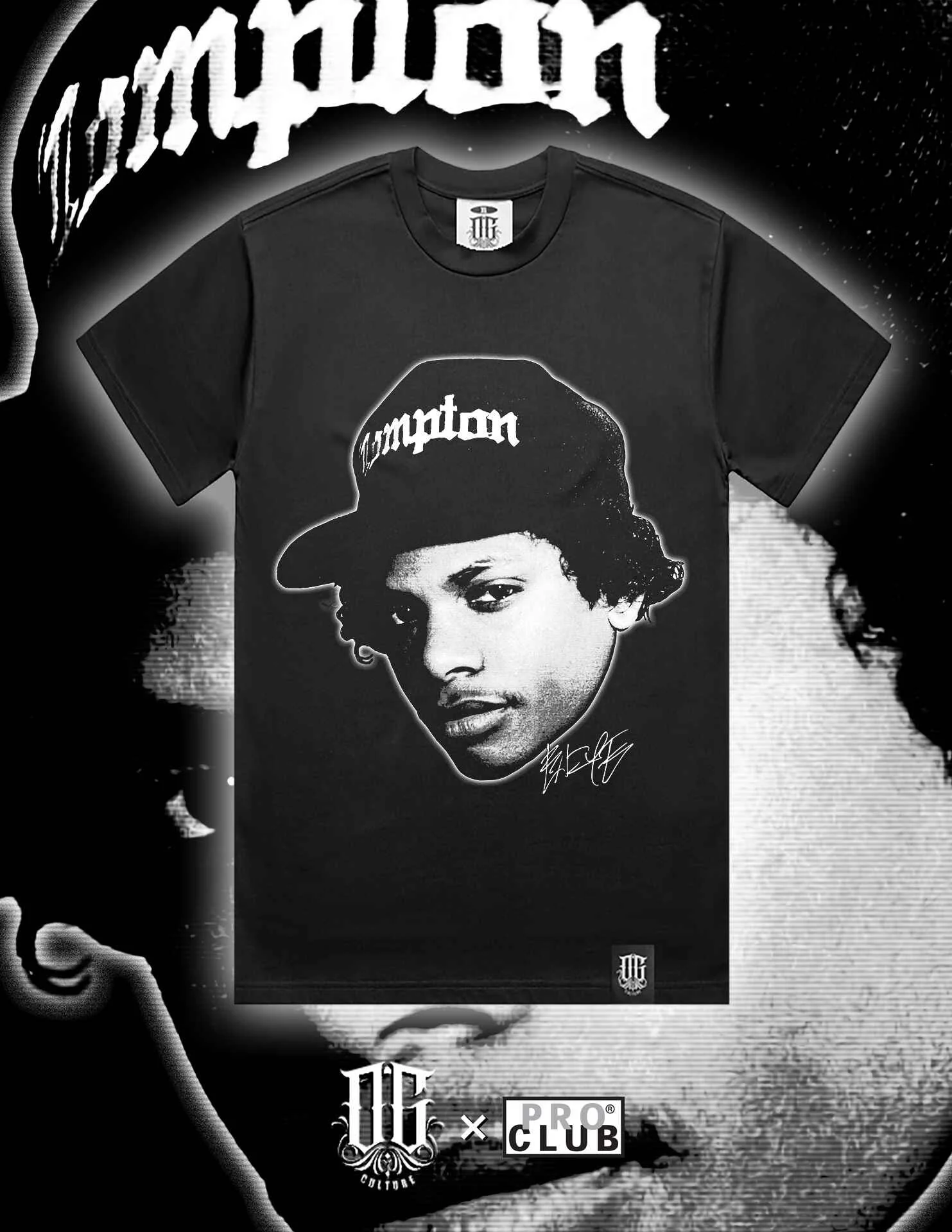 OG Culture X Pro Club Heavyweight Tee - Eazy E Portrait - Image 2