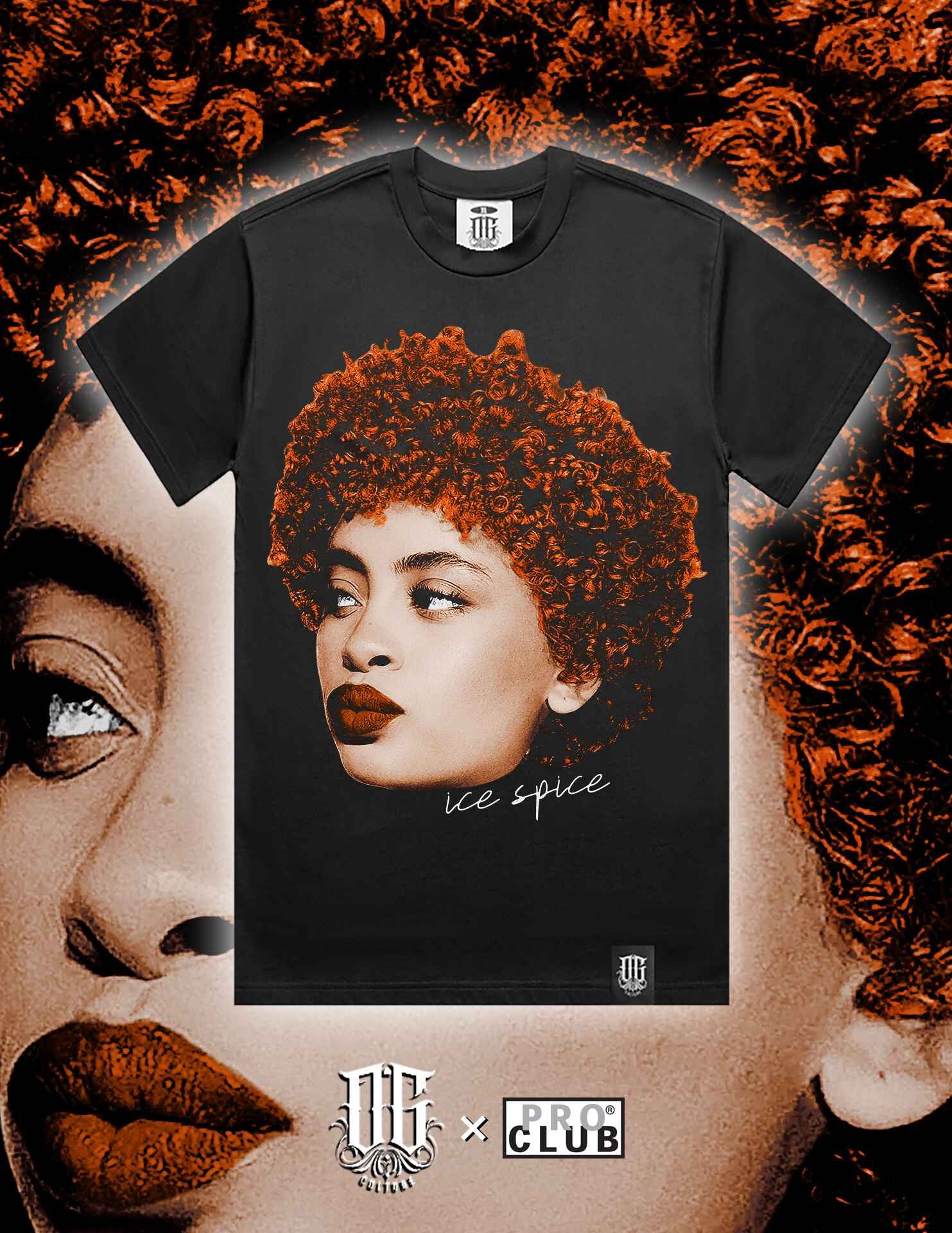 OG Culture X Pro Club Heavyweight Tee - Ice Spice Portrait - Image 3