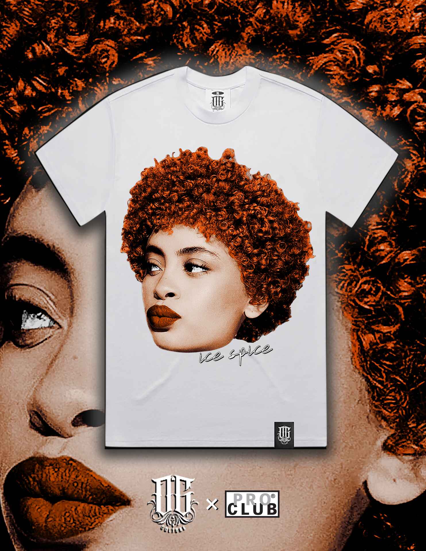 OG Culture X Pro Club Heavyweight Tee - Ice Spice Portrait - Image 4