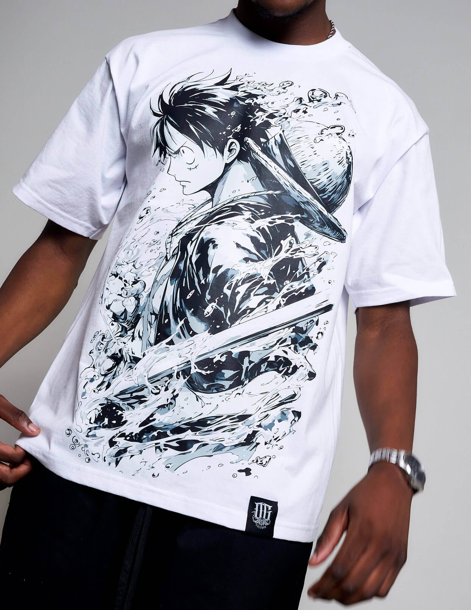 OG Culture X Pro Club Heavyweight Tee - One Piece Luffy Ink - Image 3