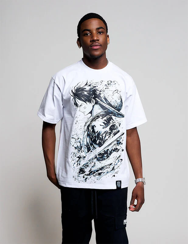 OG Culture X Pro Club Heavyweight Tee - One Piece Luffy Ink - Image 4