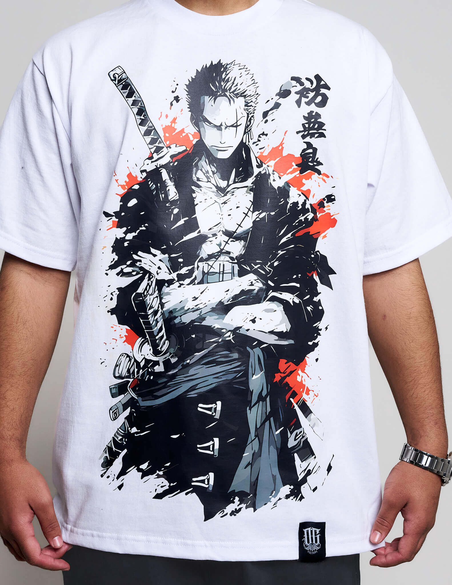 OG Culture X Pro Club Heavyweight Tee - One Piece Zoro Ink - Image 2
