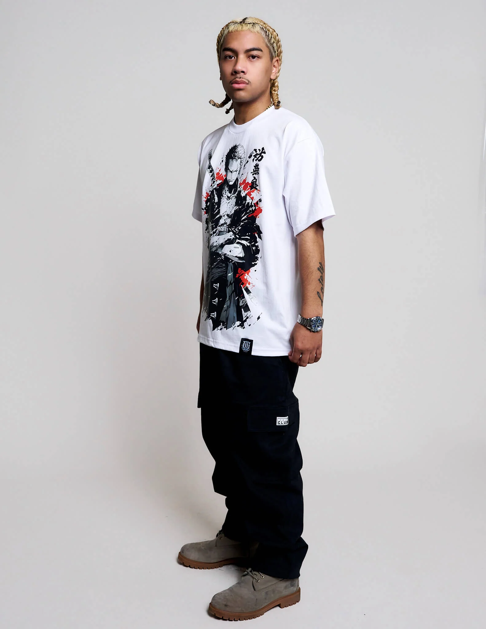 OG Culture X Pro Club Heavyweight Tee - One Piece Zoro Ink - Image 5