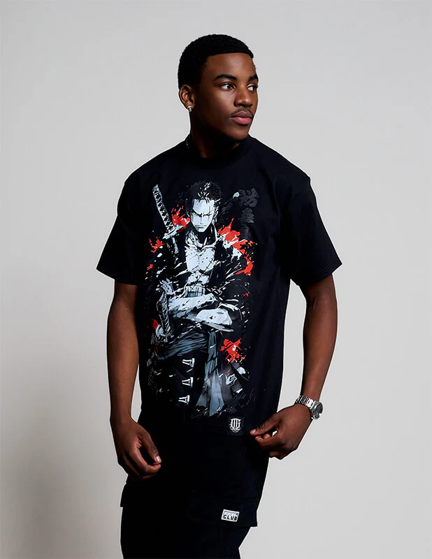 OG Culture X Pro Club Heavyweight Tee - One Piece Zoro Ink - Image 7