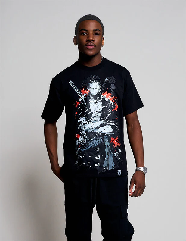 OG Culture X Pro Club Heavyweight Tee - One Piece Zoro Ink - Image 8