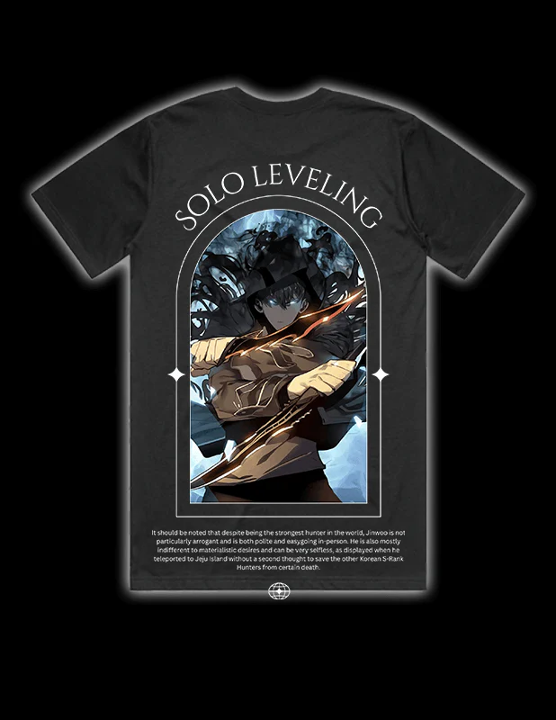 OG Culture X Pro Club Heavyweight Tee - Solo Leveling Sung Jinwoo Hunters From Certain Death Back Print