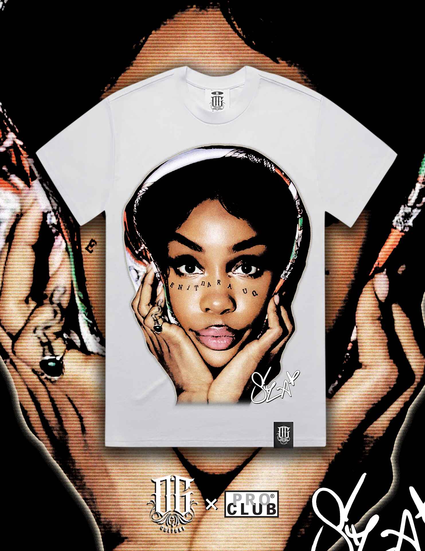OG Culture X Pro Club Heavyweight Tee - SZA Portrait - Image 5