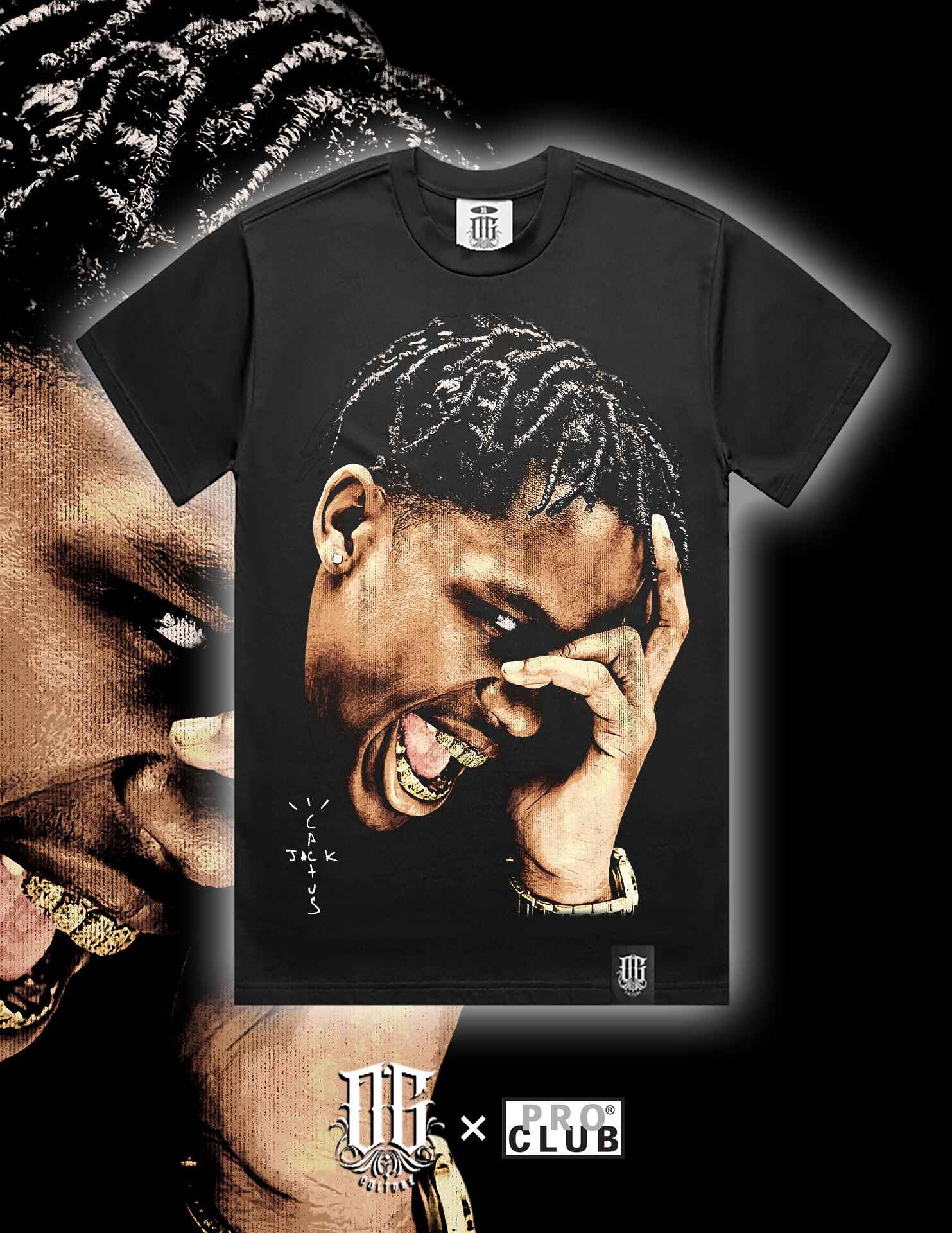 OG Culture X Pro Club Heavyweight Tee - Travis Scott Portrait - Image 4
