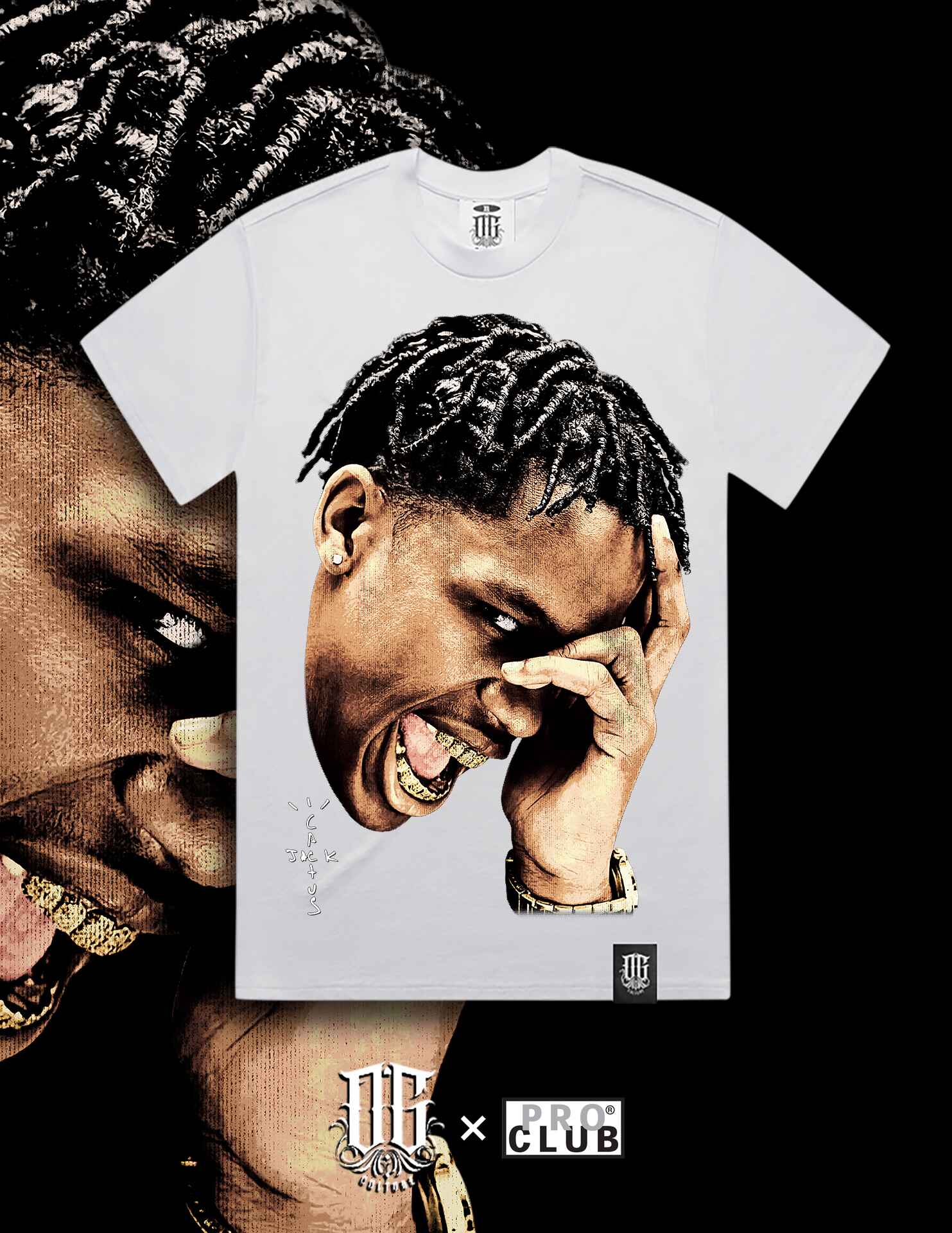 OG Culture X Pro Club Heavyweight Tee - Travis Scott Portrait - Image 5