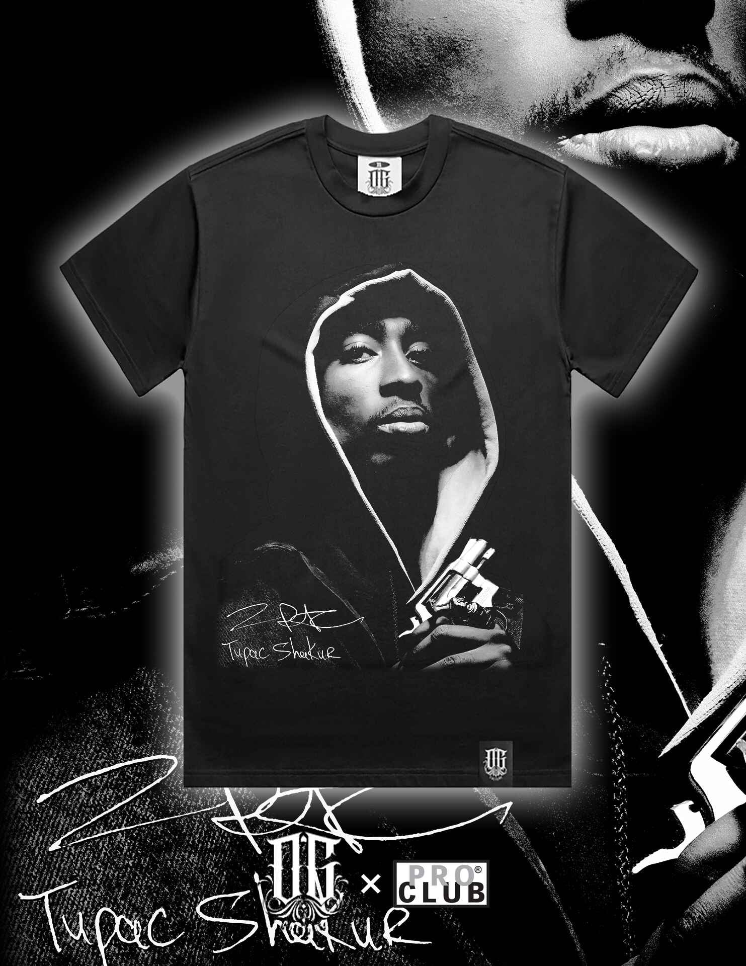 OG Culture X Pro Club Heavyweight Tee - Tupac Portrait - Image 2