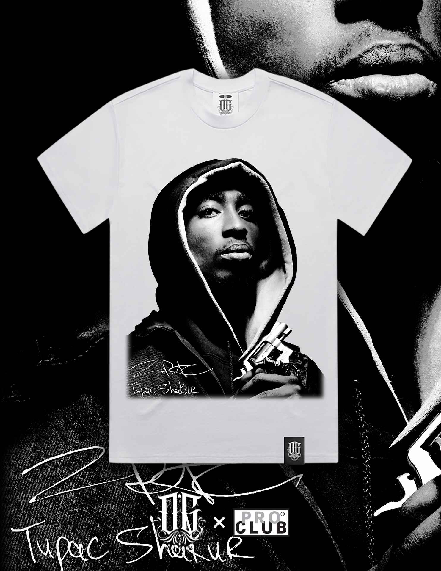 OG Culture X Pro Club Heavyweight Tee - Tupac Portrait - Image 5