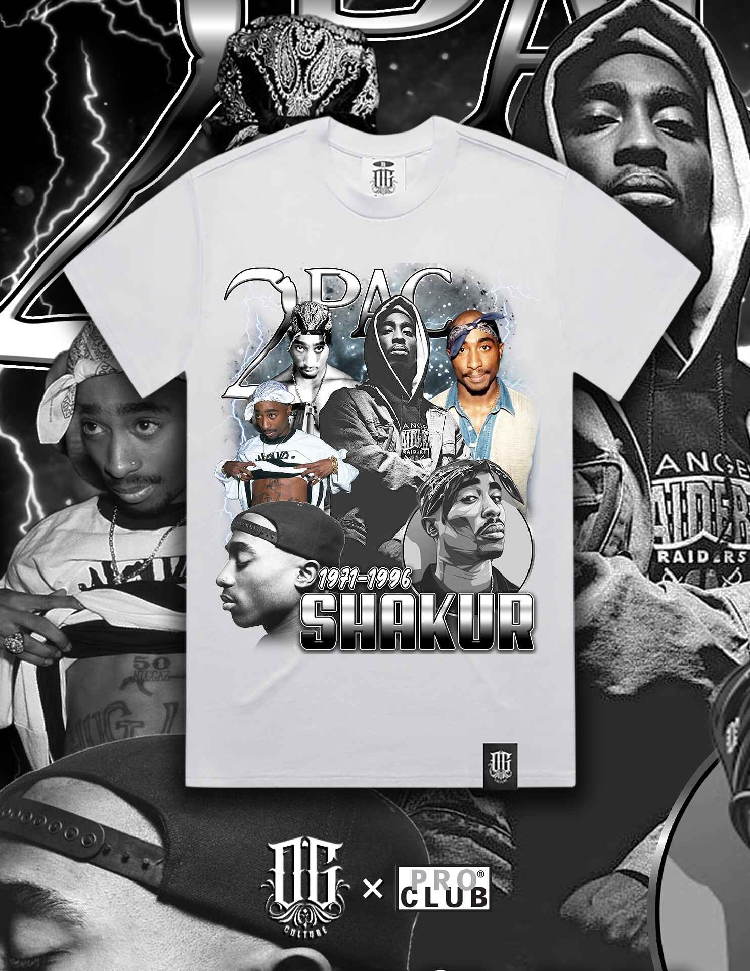 OG Culture X Pro Club Heavyweight Tee - Tupac Shakur 1971-1996 - Image 5