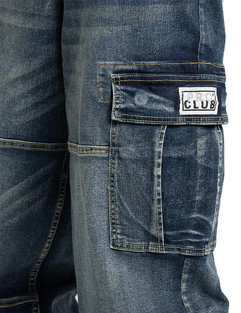Pro Club Baggy Denim Cargo - Dark Stonewash - Image 7