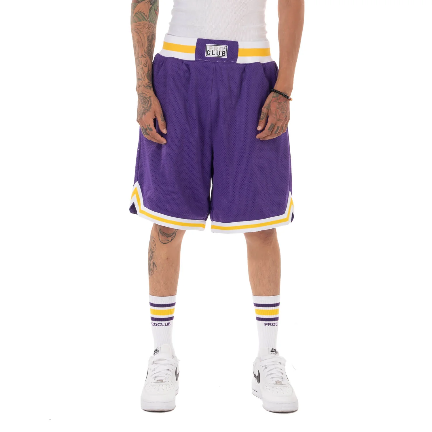Pro Club Classic Basketball Shorts - Purple - Image 2