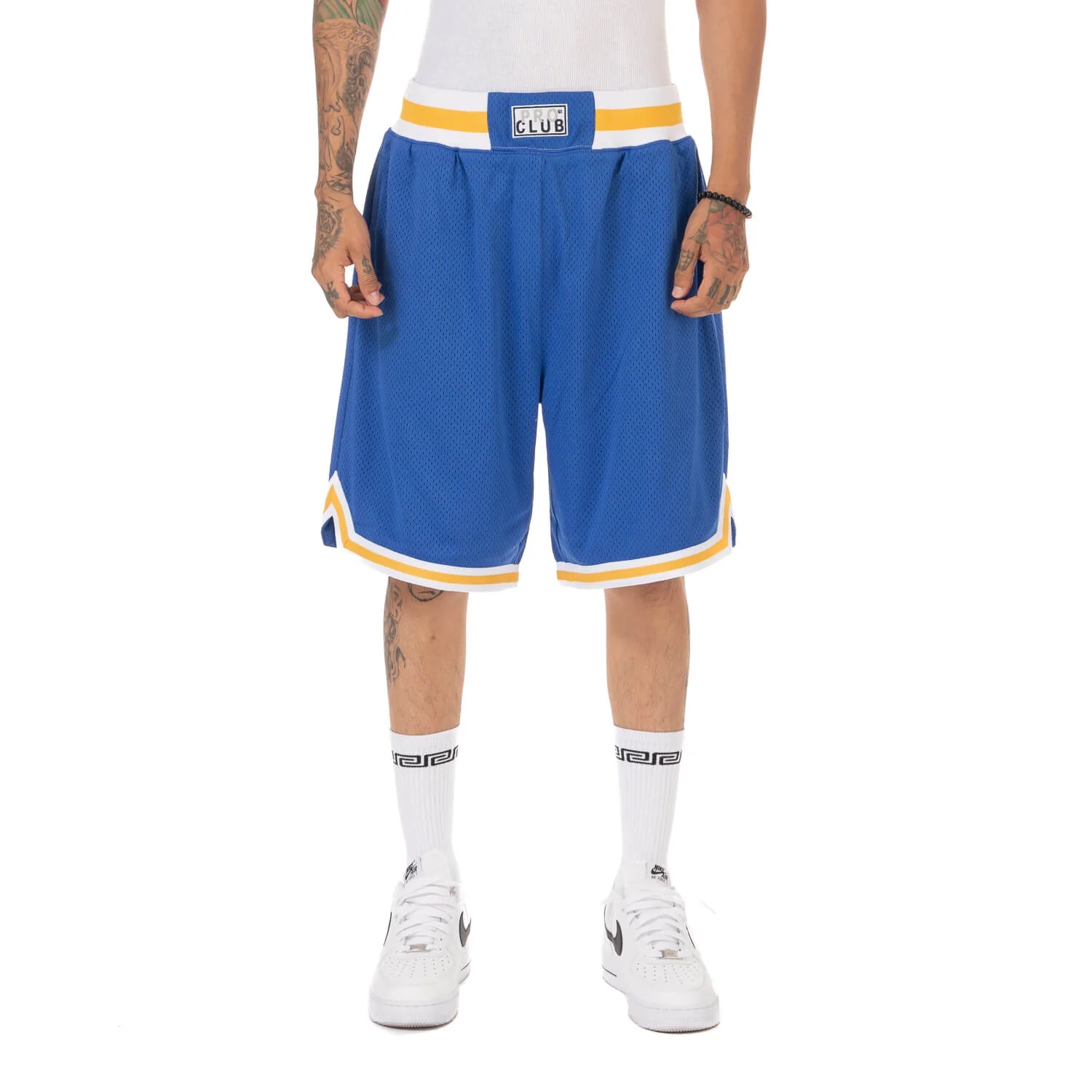 Pro Club Classic Basketball Shorts - TrueBlue/White - Image 2